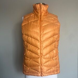 The North Face Aconcagua Down Vest 550 Orange Sherbert Nasturtium Gilet Smal